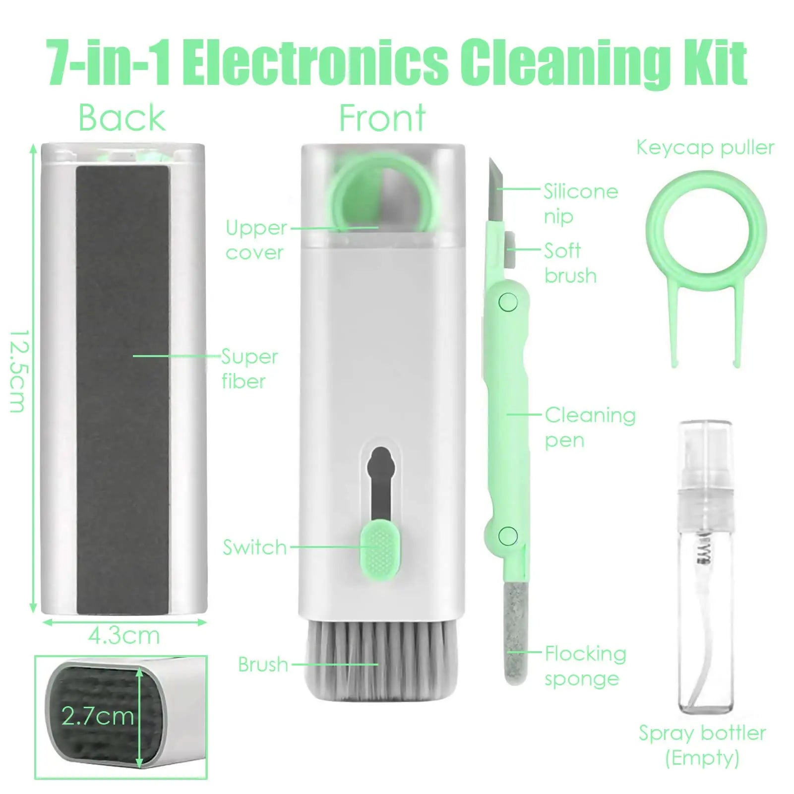 7In1 Computer Phone Cleaning Set for Laptop Keyboard Airpods Pro Ipad Phone Macbook Earbuds, Keyboard Cleaner Brush Kit