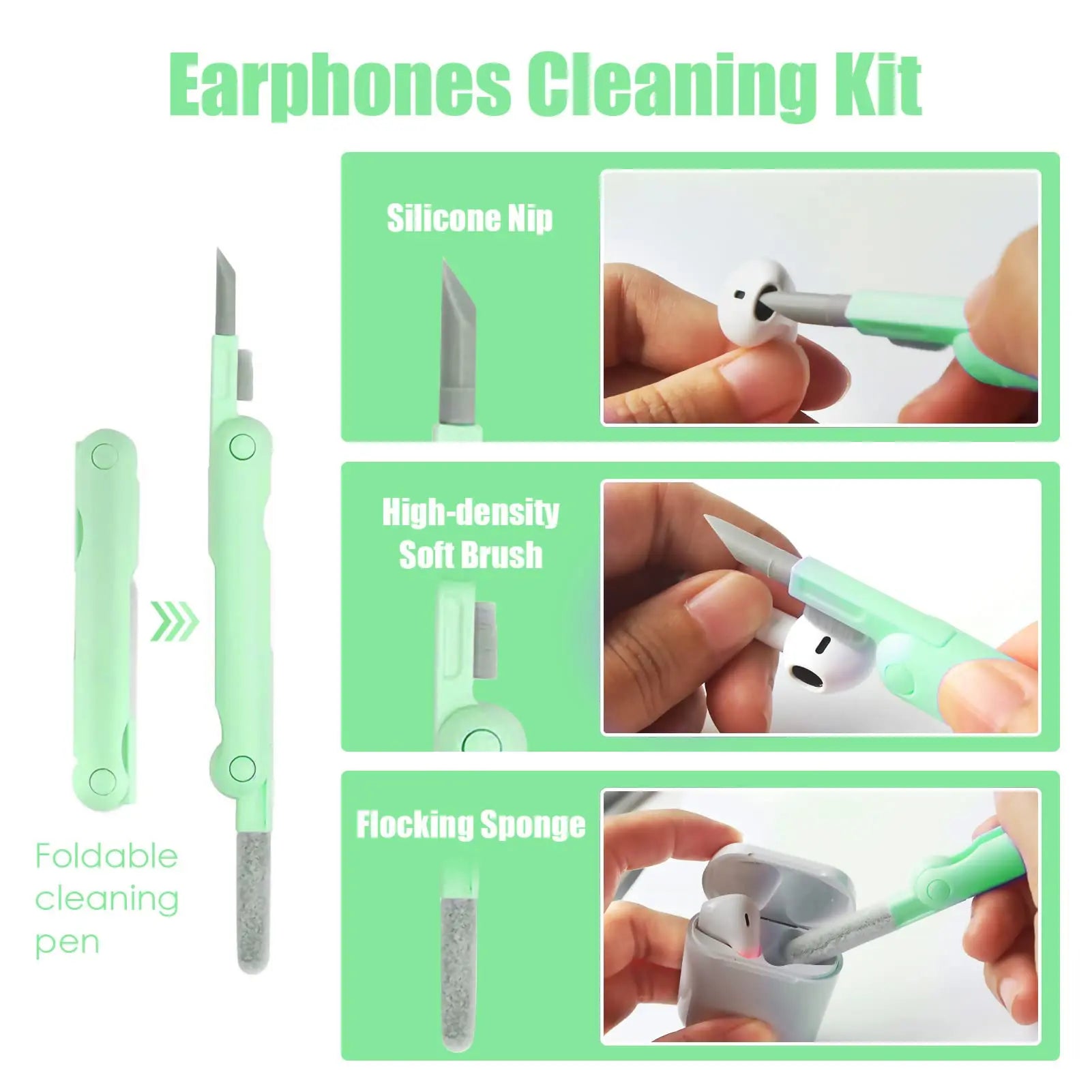 7In1 Computer Phone Cleaning Set for Laptop Keyboard Airpods Pro Ipad Phone Macbook Earbuds, Keyboard Cleaner Brush Kit